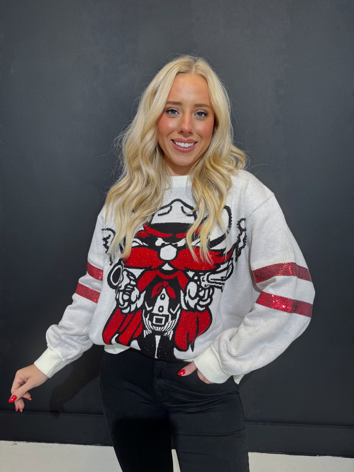 QOS Texas Tech Oversized Mascot Sweater