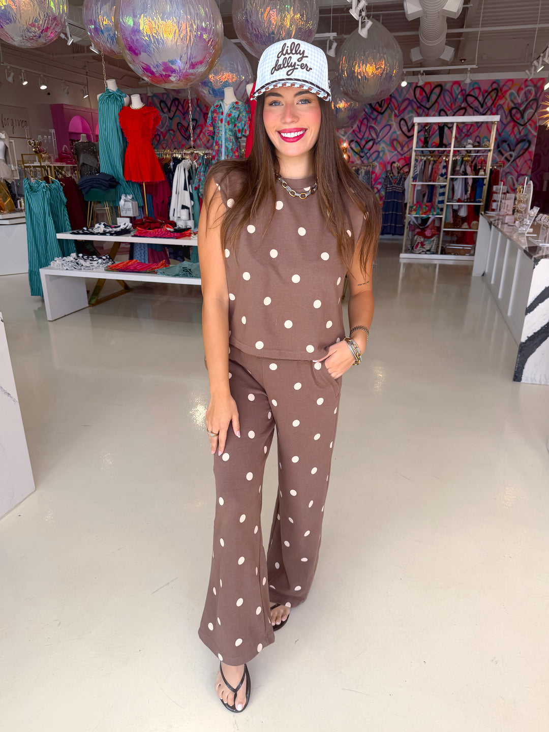 Mocha Polka Dot Set