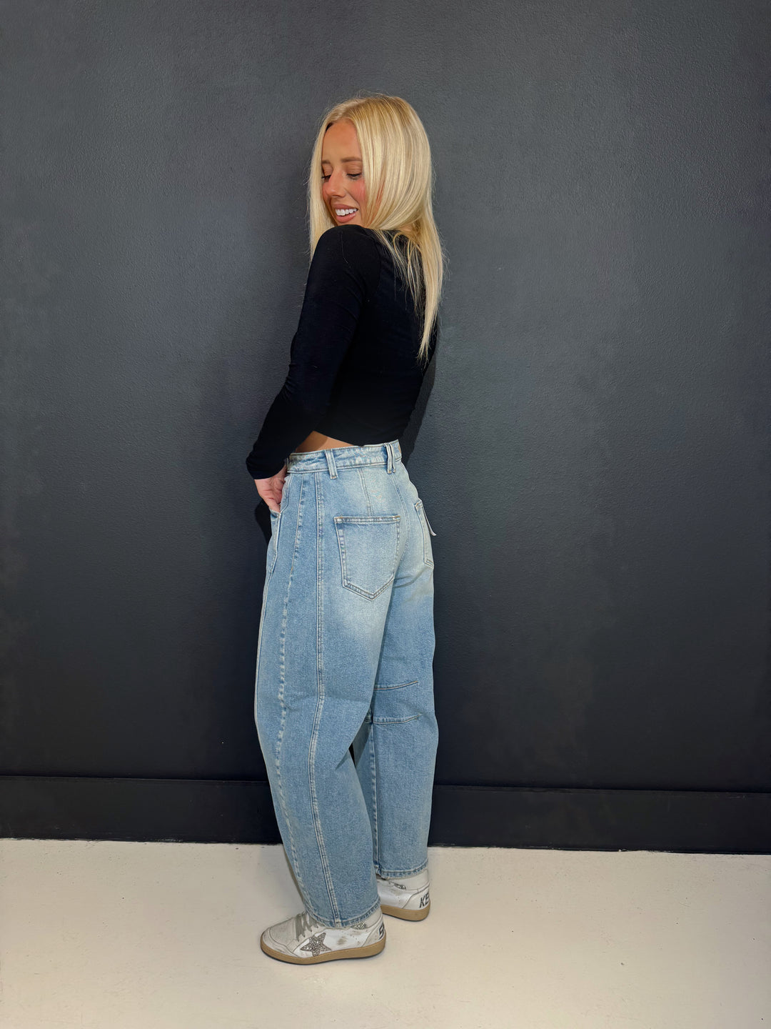 Cello Medium Wash Barrel Jeans