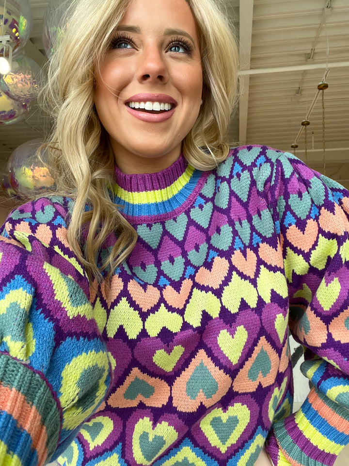 Karlie Heart Mock Sweater