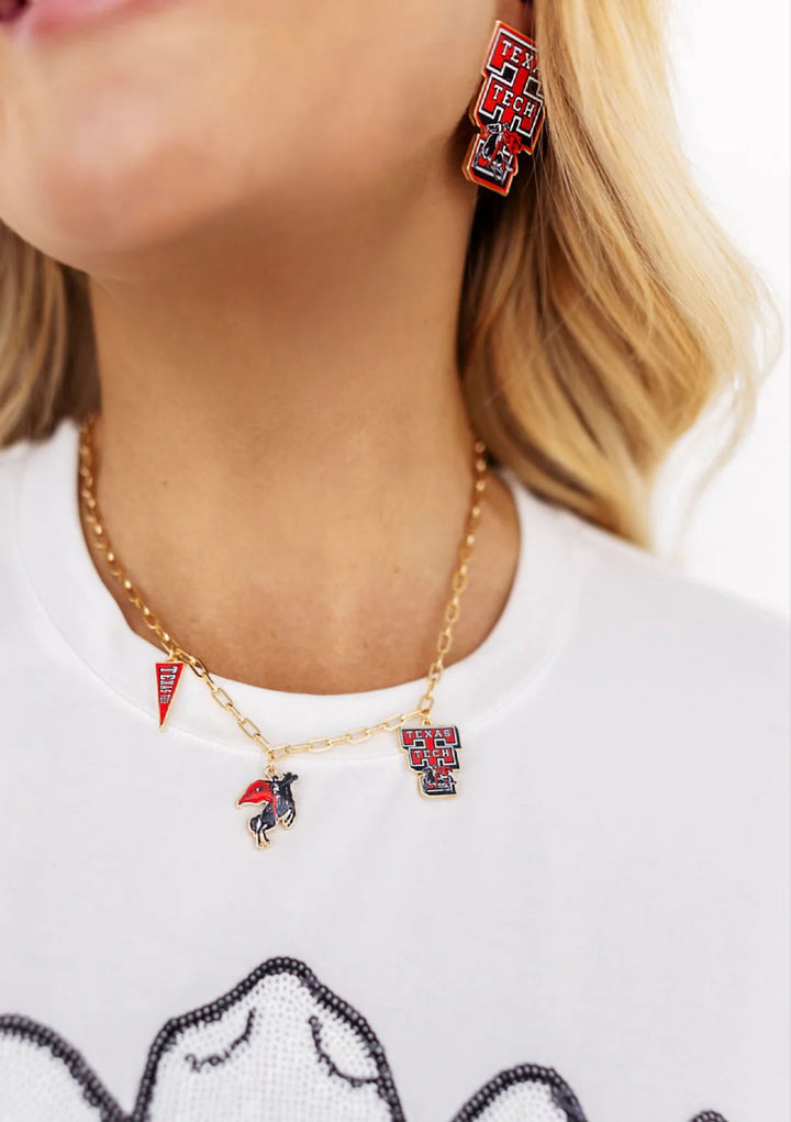 College Vault Texas Tech Logo Stud Earrings