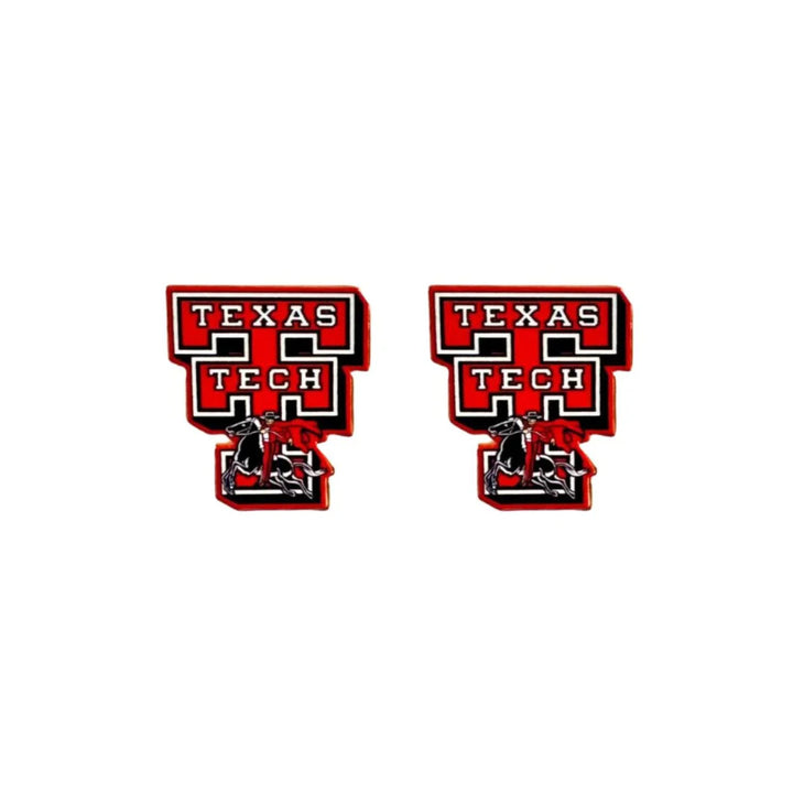 College Vault Texas Tech Logo Stud Earrings