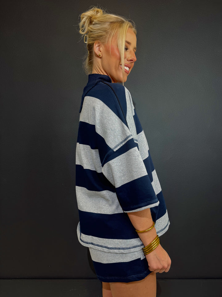 Aspen Striped Set | Navy