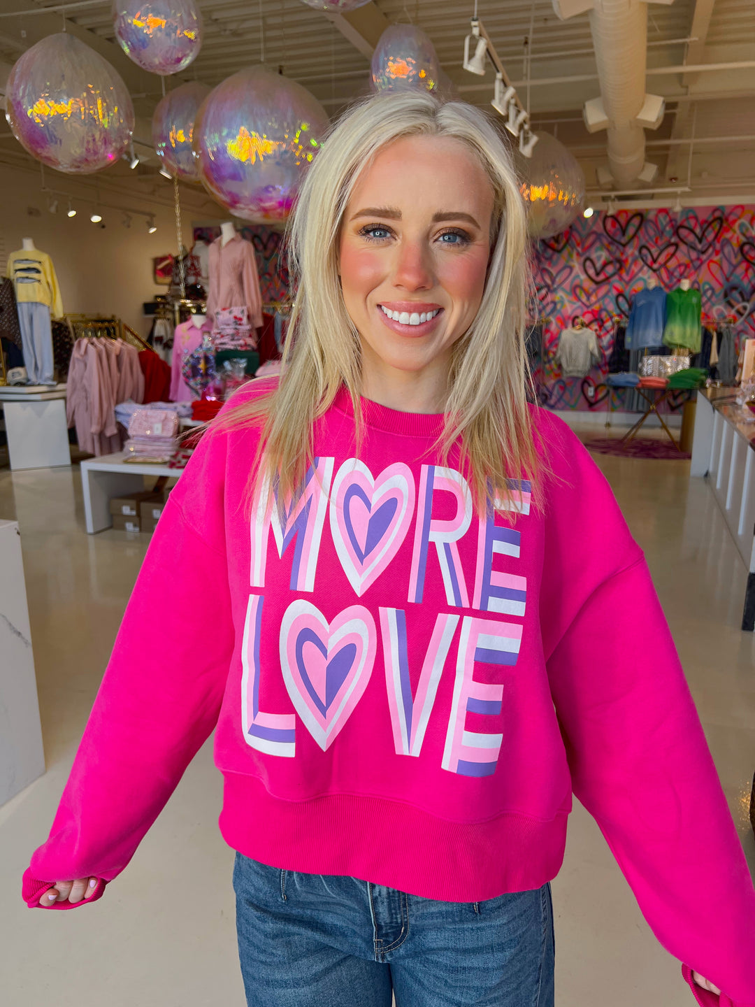 Hot Pink More Love Sweatshirt