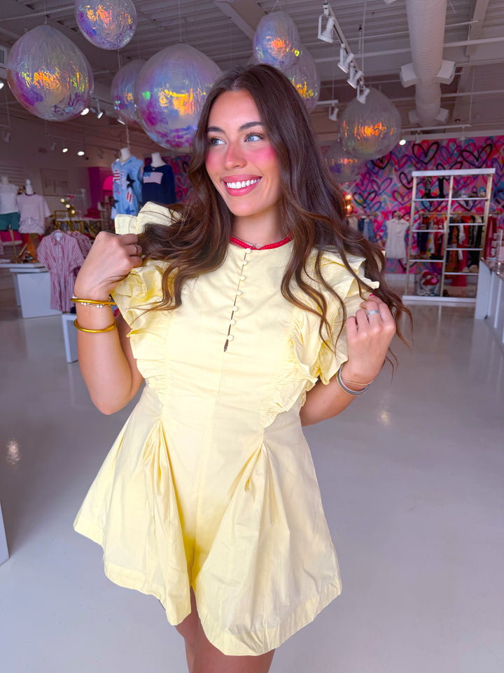 Yellow Big Ruffle Romper