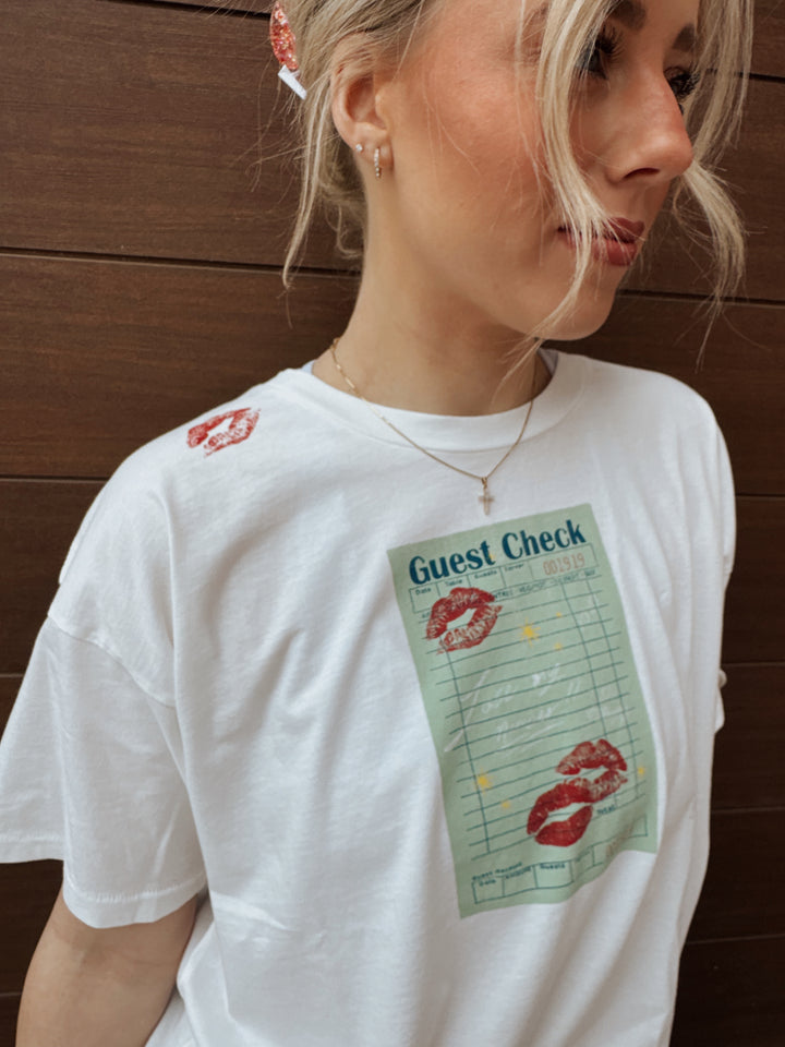 Vintage White Guest Check Merch Tee