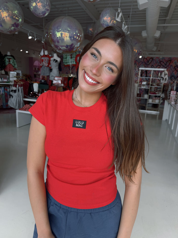 LULU MAC Red Baby Tee