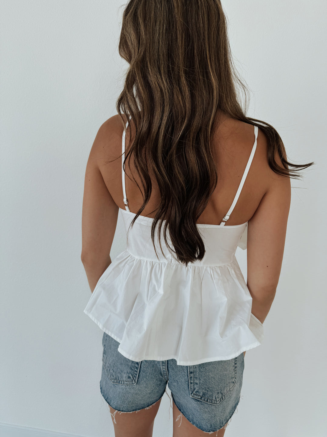 White Out Strapless Babydoll Top