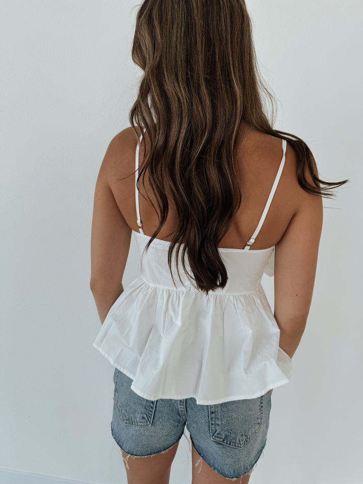 White Out Strapless Babydoll Top