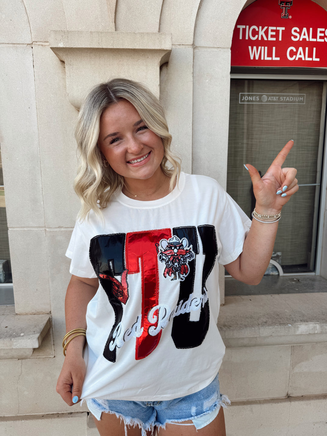 QOS Texas Tech Metallic Work W/ Icons Tee