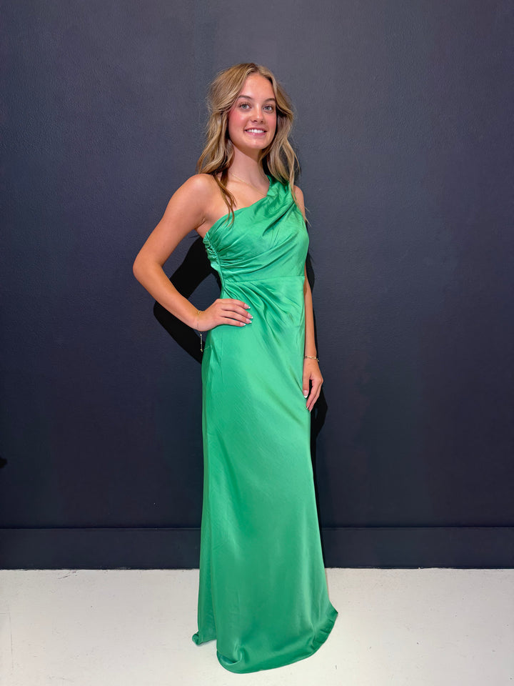 Dress me Up Green One Shoulder Dress