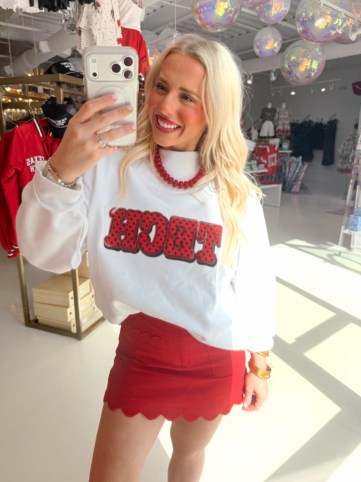 QOS Texas Tech White Mockneck