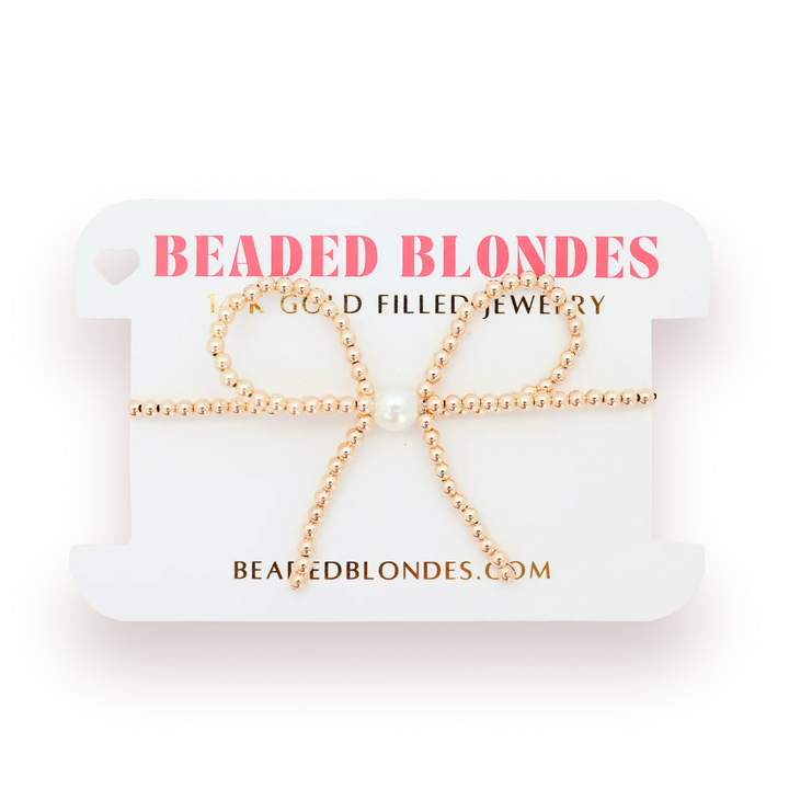 Beaded Blondes Gold Bow Bracelet
