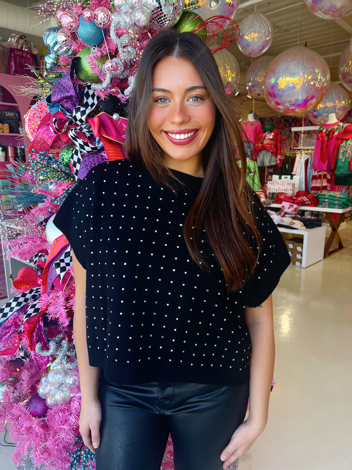 Skyler Sleeveless Rhinestone Sweater|COLORS