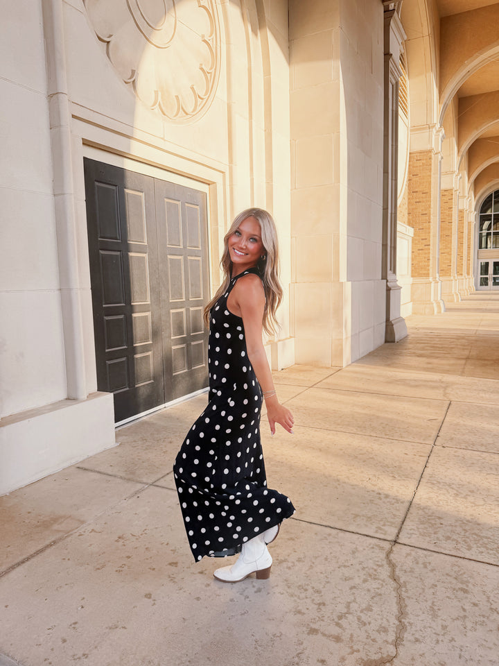 Cream Polka Dot Maxi Dress