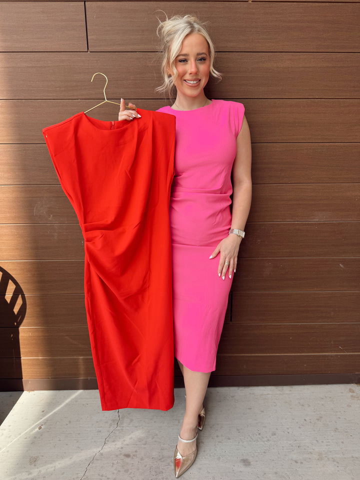 Respected in Red Midi Dress