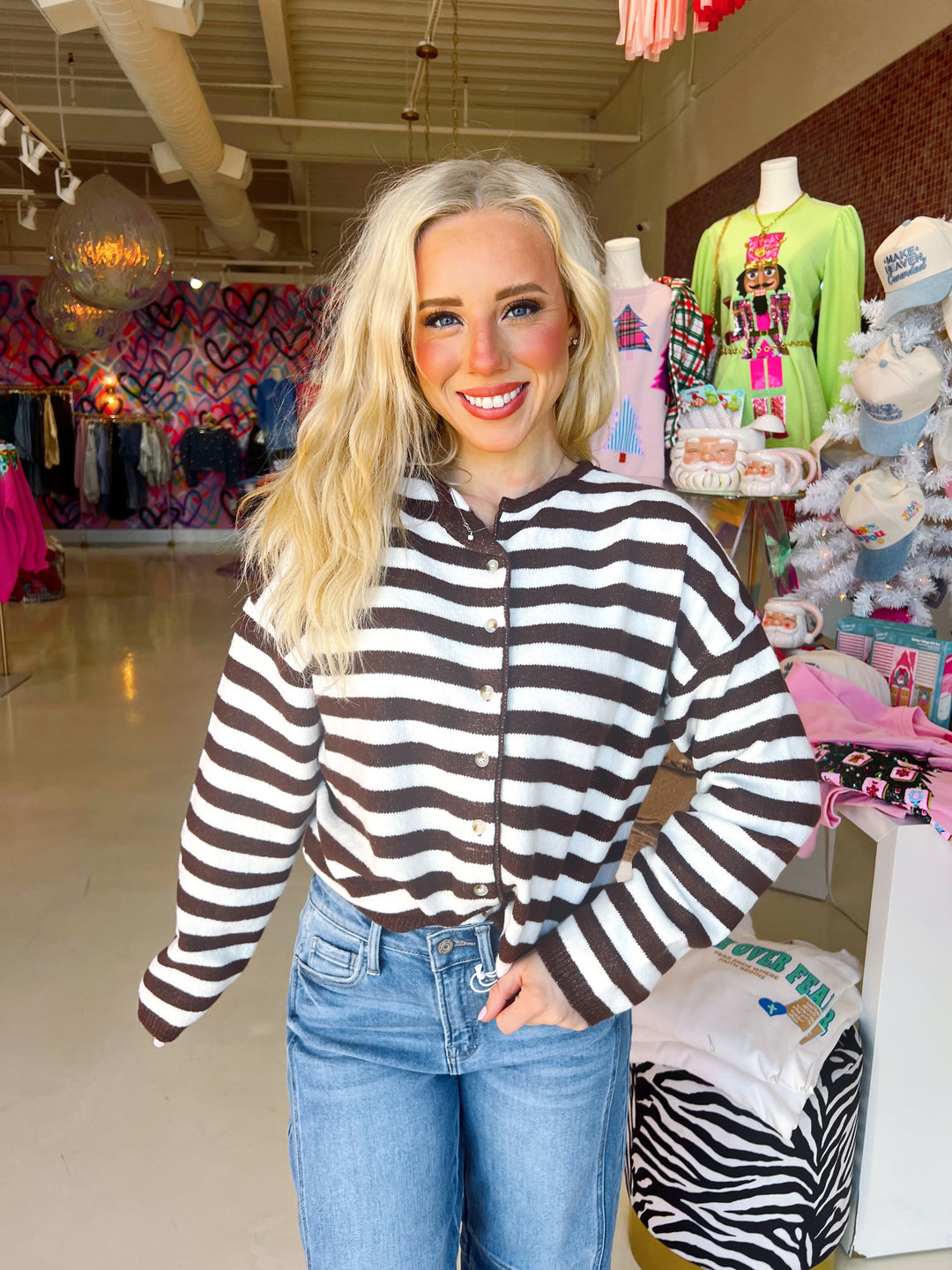 Brown Stripped Button Up