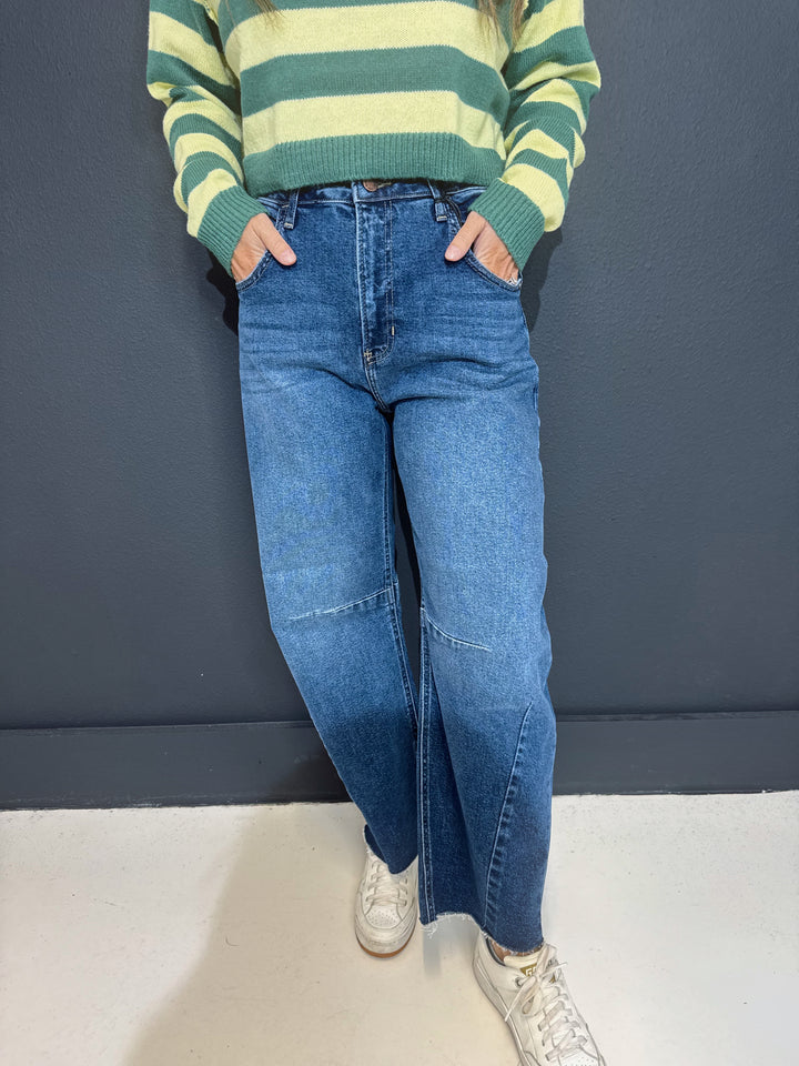 Don't Miss You Dark Barrel Jeans