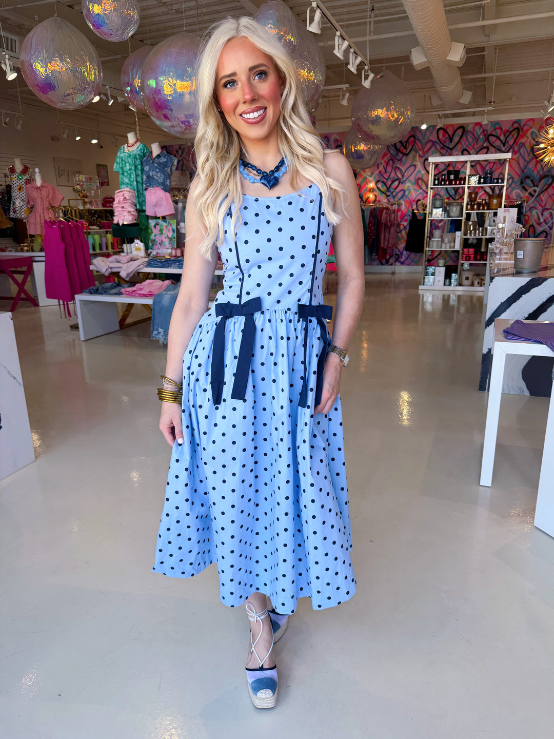 Your so Lovley Blue Navy Bow Midi Dress