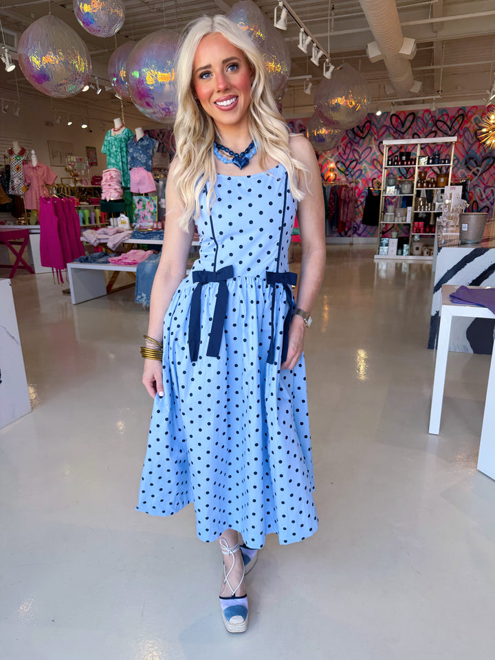 Your so Lovley Blue Navy Bow Midi Dress