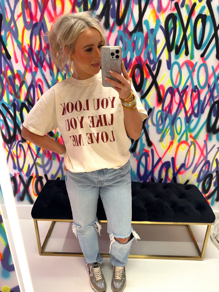 You Look Like You Love Me Ivory Graphic Tee