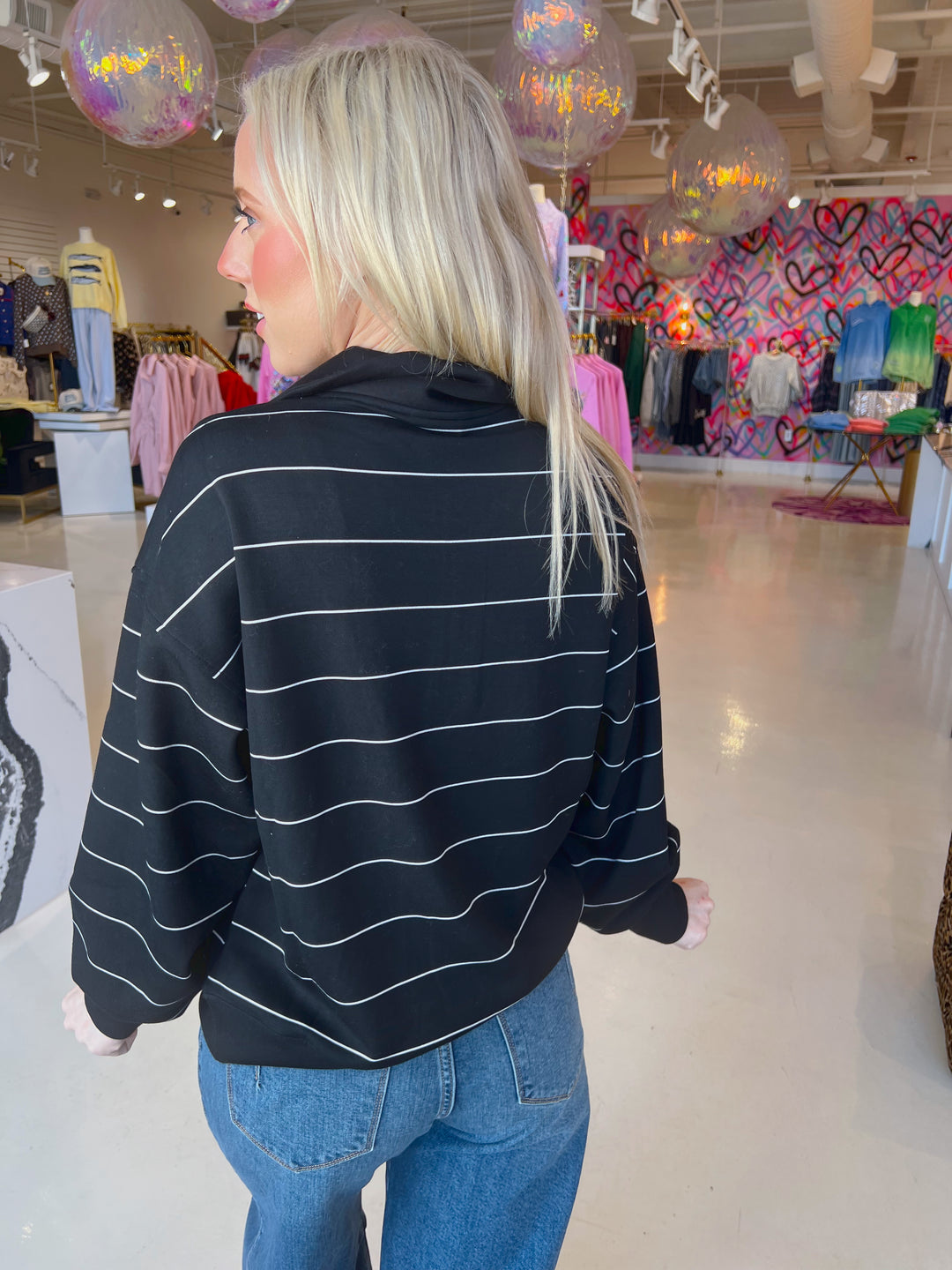 Butter Soft Walking Striped Half Zip