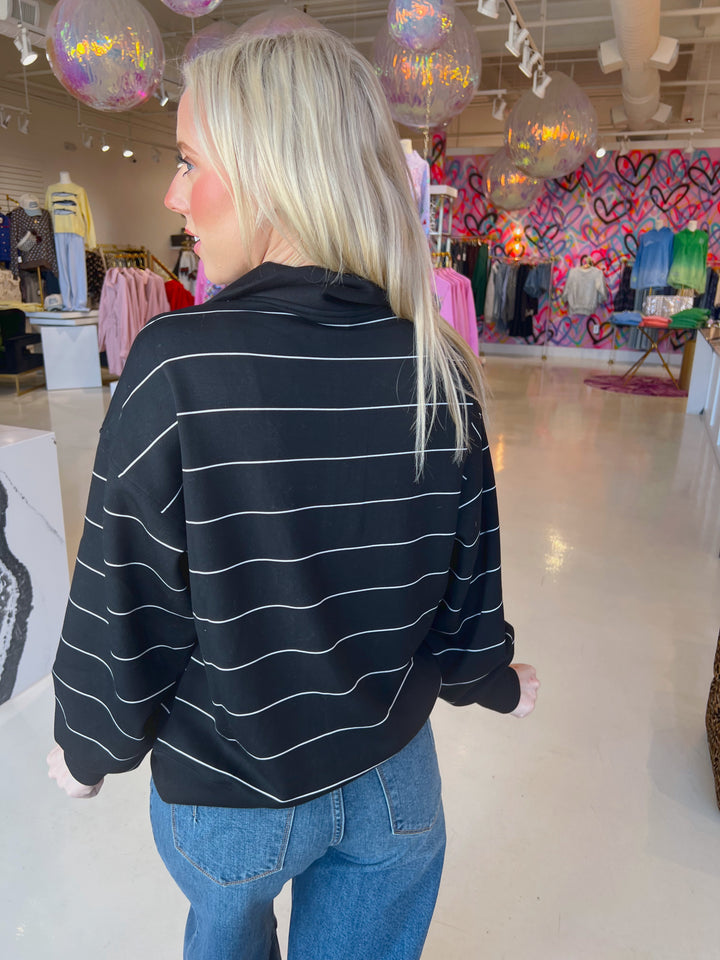 Butter Soft Walking Striped Half Zip