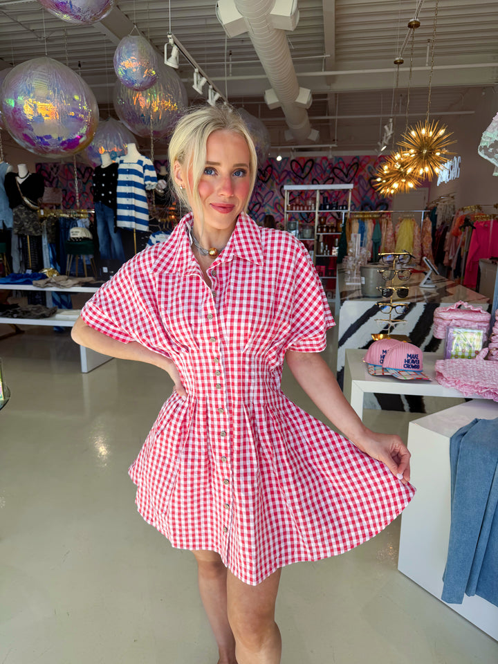 Gingham Baby Red Dress