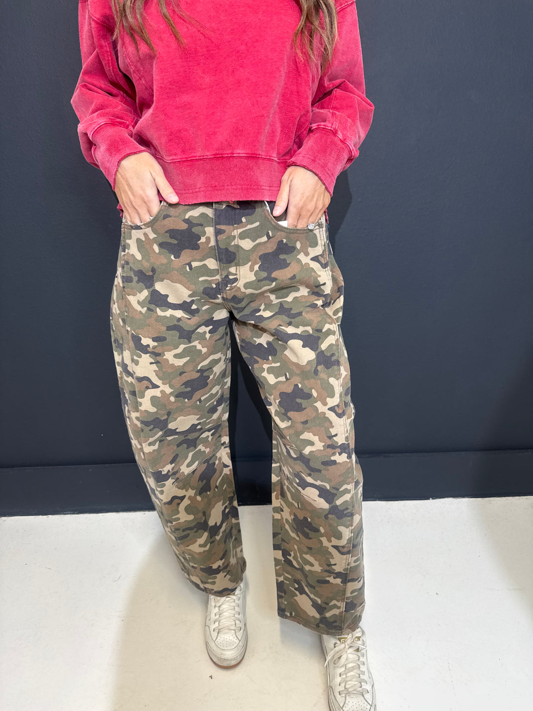 Camo Mid Waisted Barrel Leg