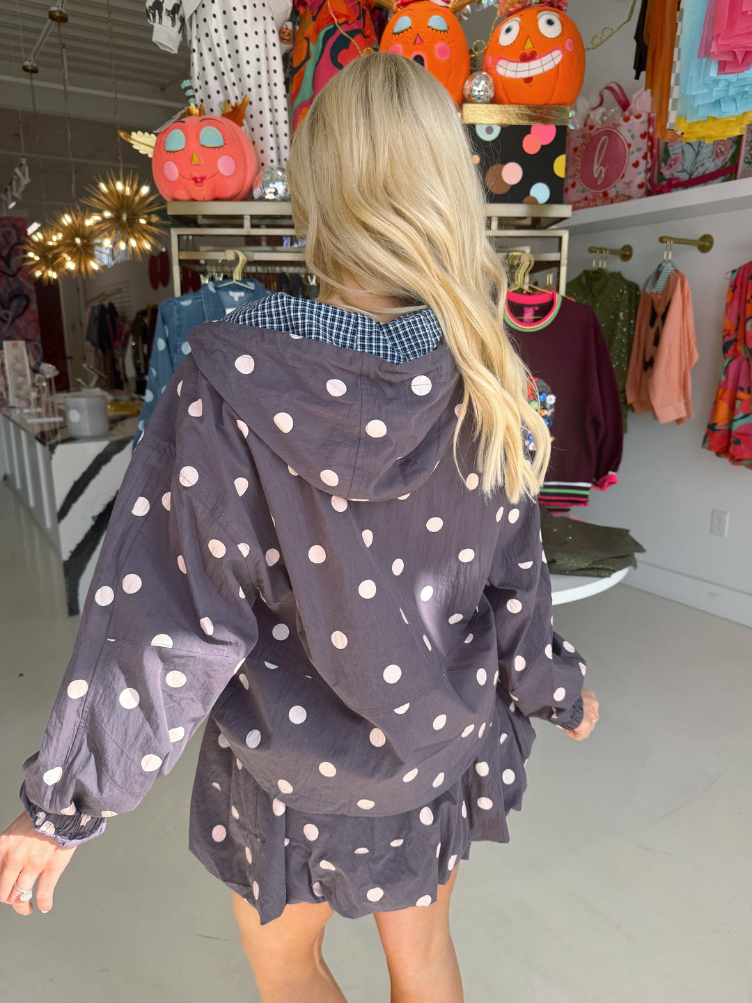 Polly Purple Polkadot Balloon Skirt & Jacket Set
