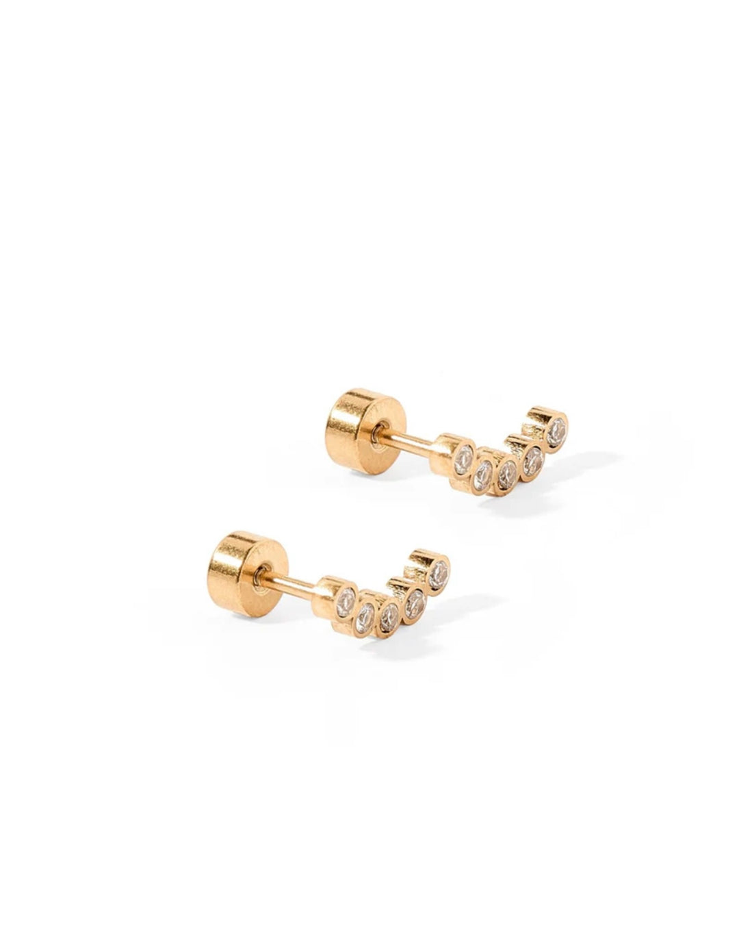 Screwback Stud Earrings Abigail Sparkle Gold