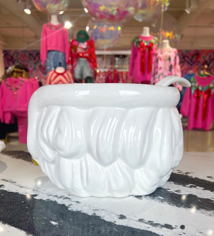 White Santa Punch Bowl & Ladle