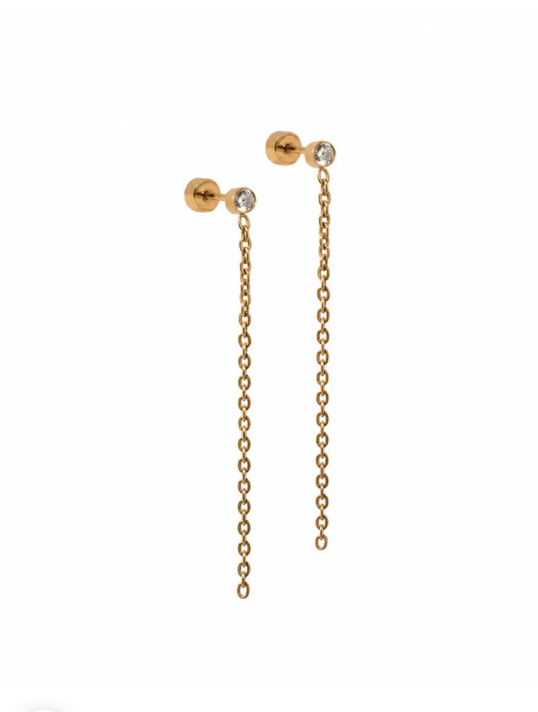 Screwback Stud Earrings Darby Duster Gold