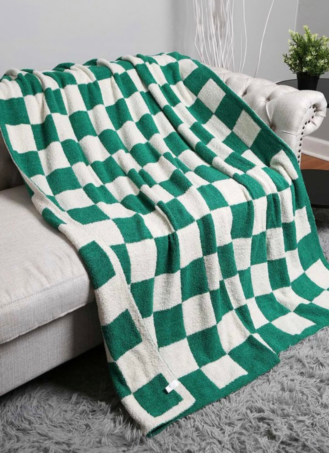 Reversible Checkerboard Throw Blanket