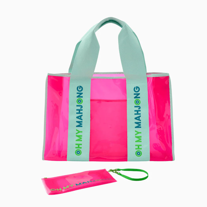 OH MY MAHJONG Pink Beach Bag
