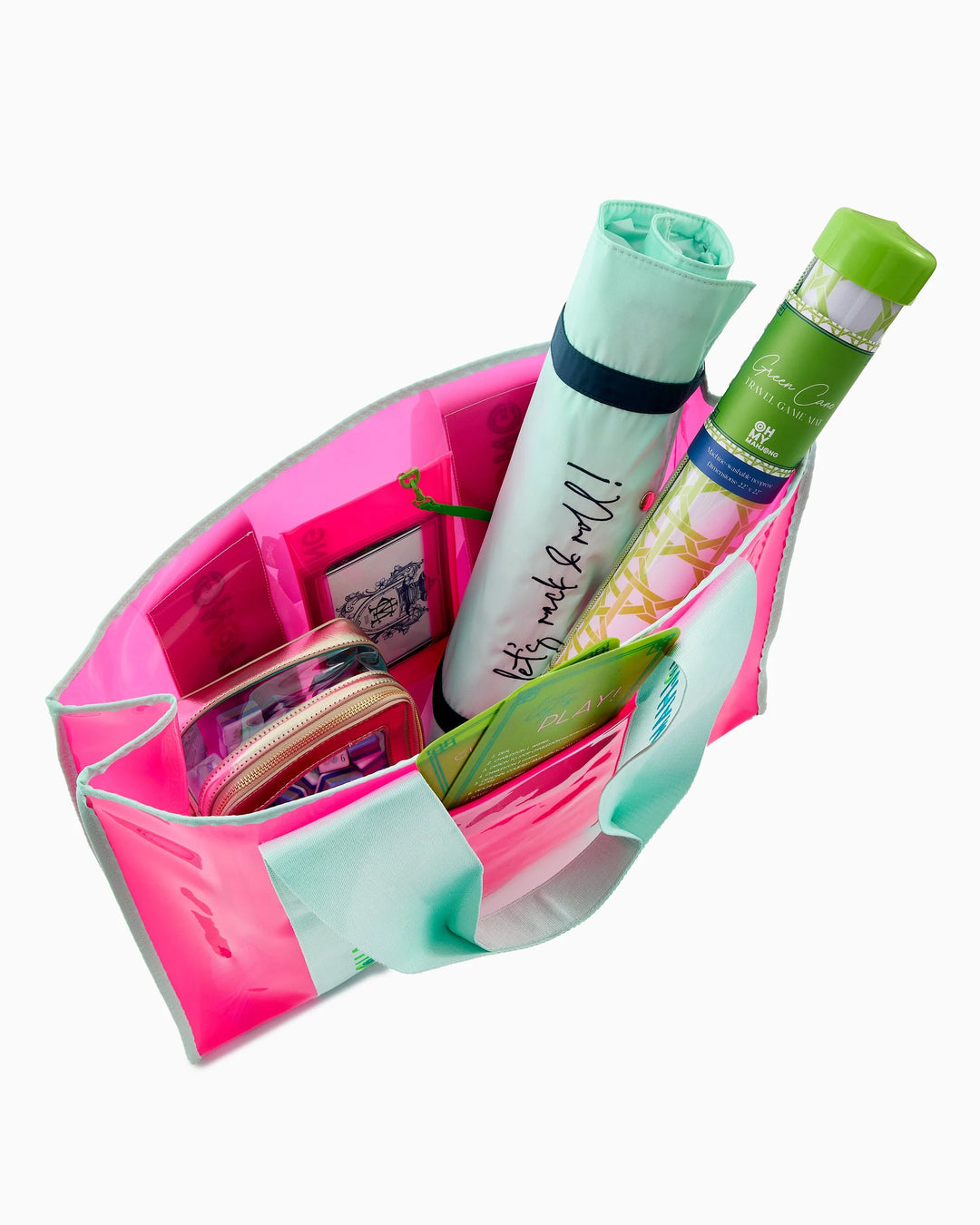 OH MY MAHJONG Pink Beach Bag