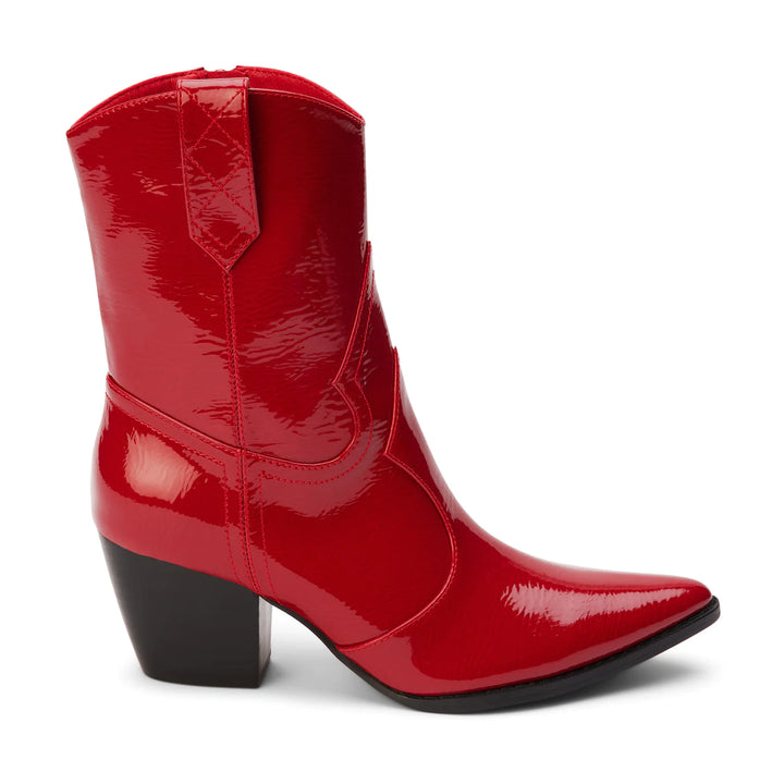 Bambi Red Patent Leather Booties