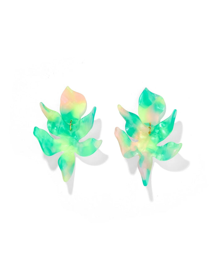 Flora Statement Earrings | Teal Seaglass