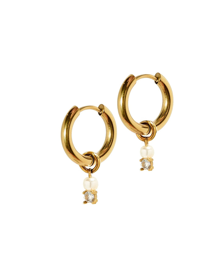 Huggie Charm Earrings | Jo Gold