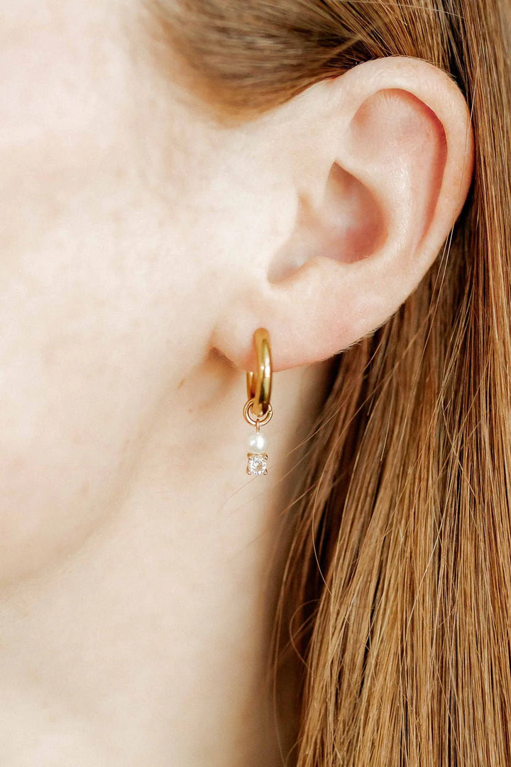 Huggie Charm Earrings | Jo Gold