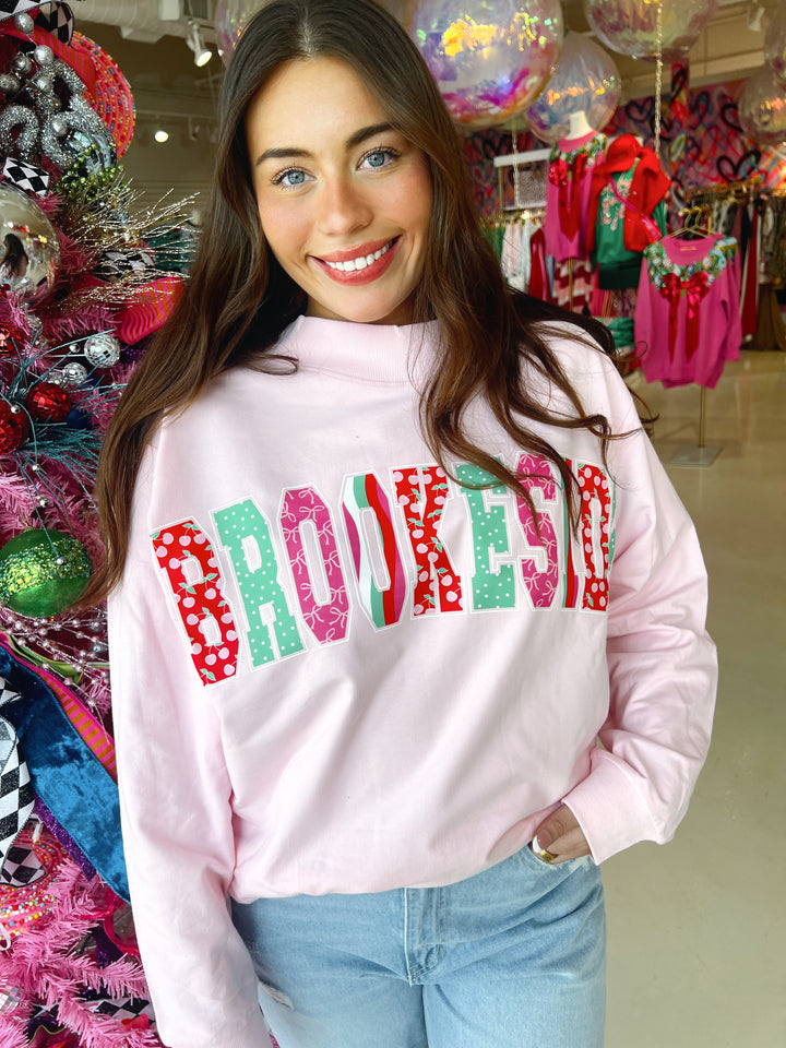Pink Brookeside Mock Neck Sweatshirt