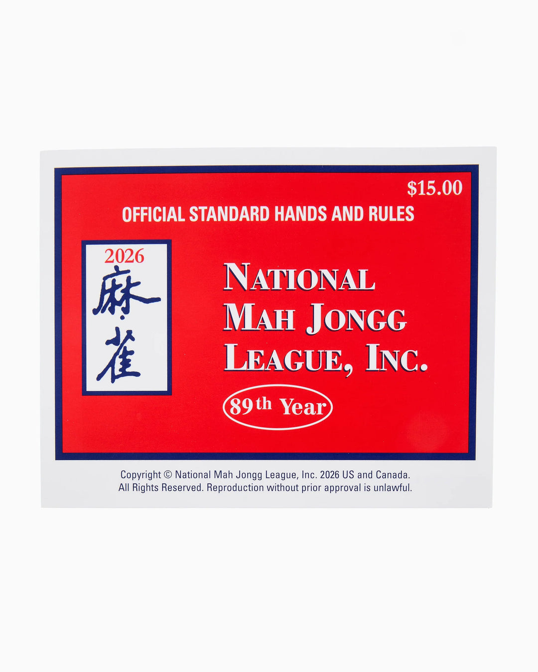 2026 National Mahjong League Cards