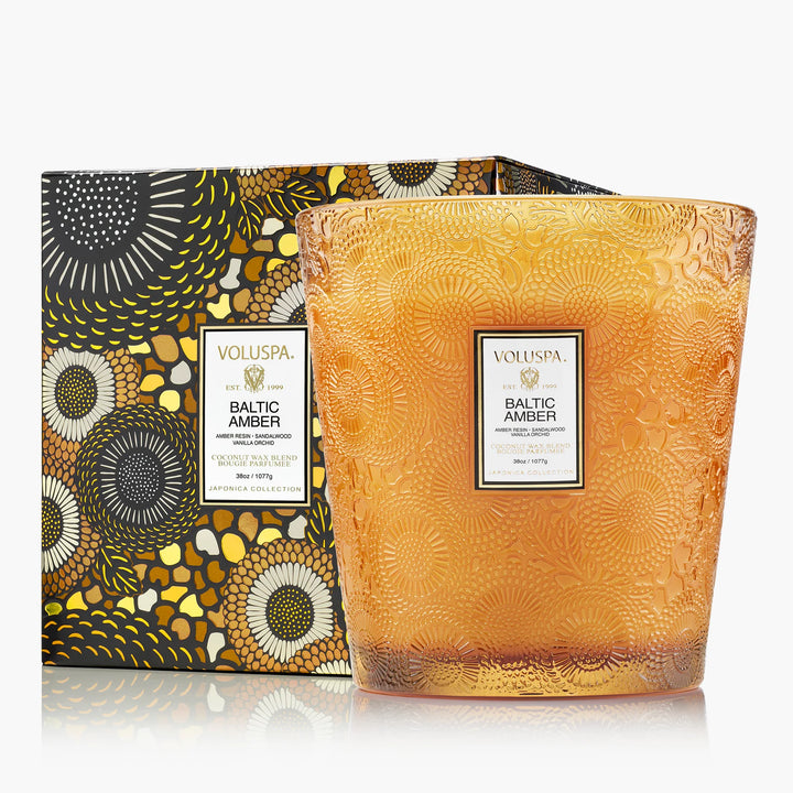 VOLUSPA- BALTIC AMBER 3 WICK HEARTH CANDLE