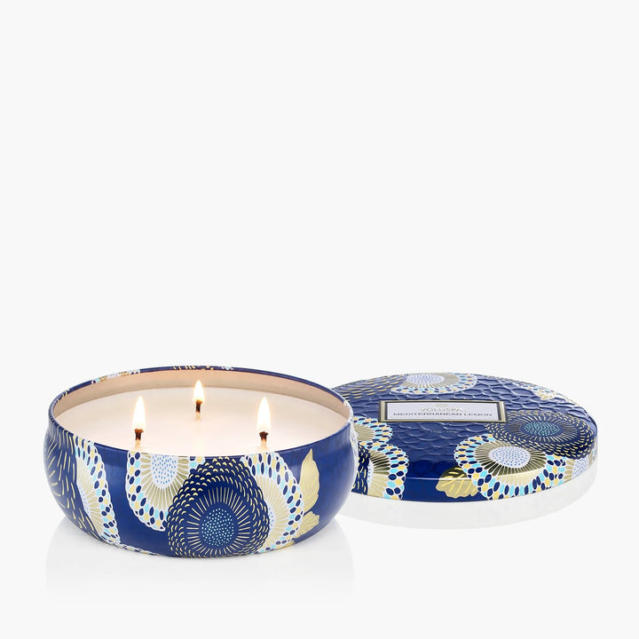 VOLUSPA- MEDITERRANEAN LEMON 3 WICK TIN CANDLE