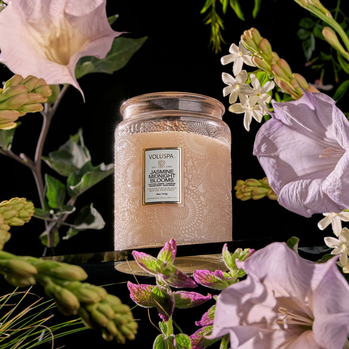 VOLUSPA-JASMINE MIDNIGHT BLOOMS LARGE JAR CANDLE