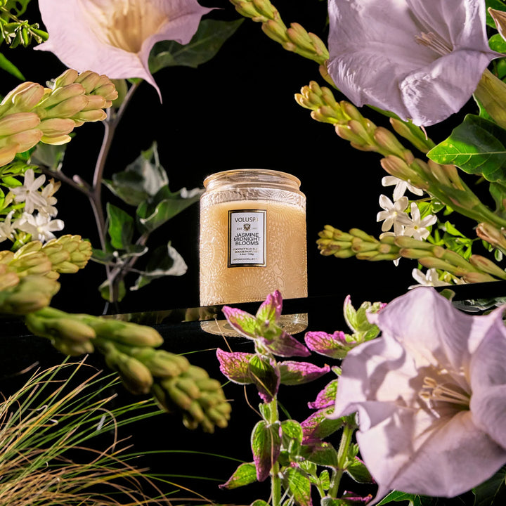 VOLUSPA-JASMINE MIDNIGHT BLOOMS SMALL JAR CANDLE