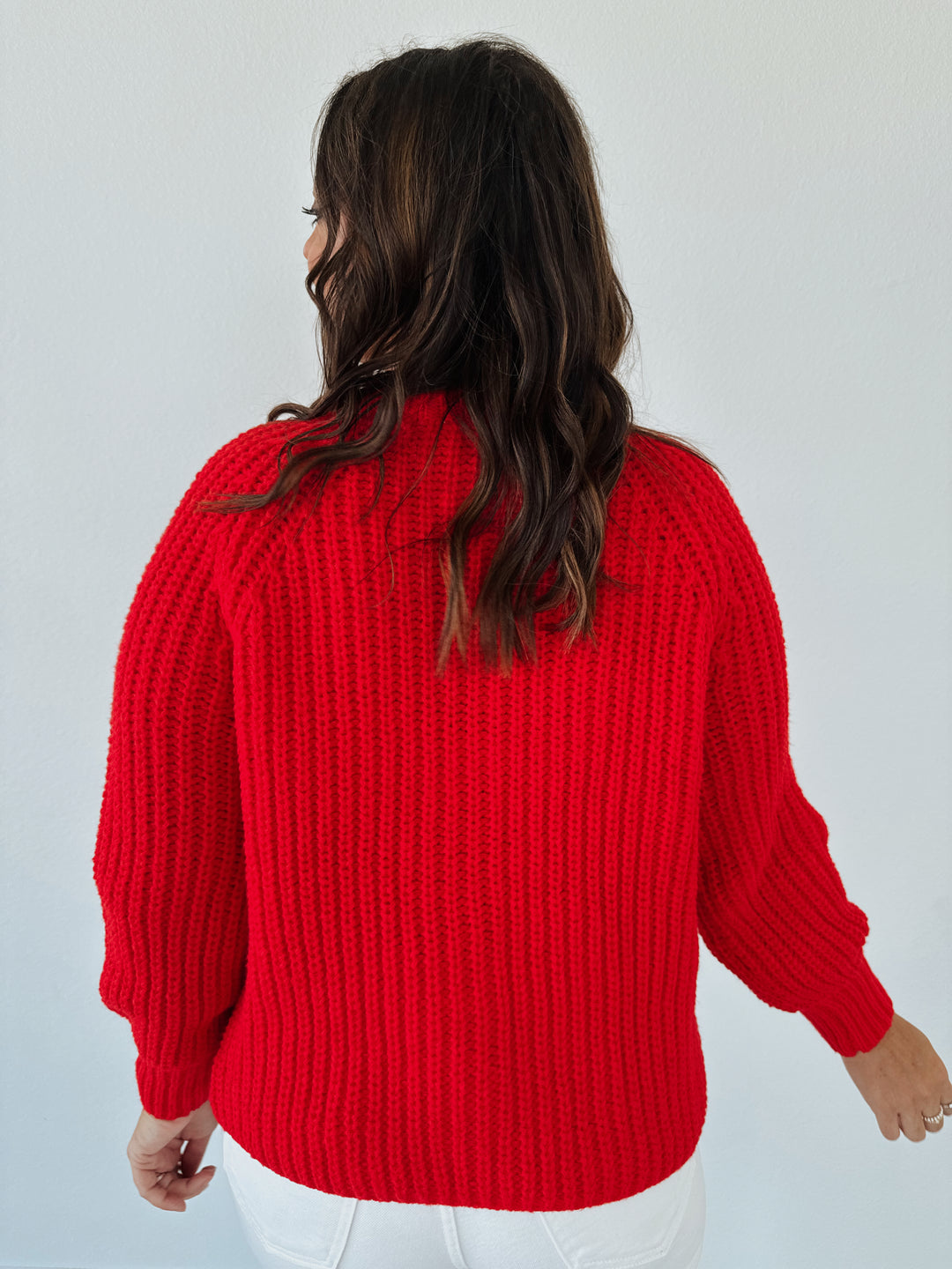 Crimson Comfort Red Button Down Cardigan