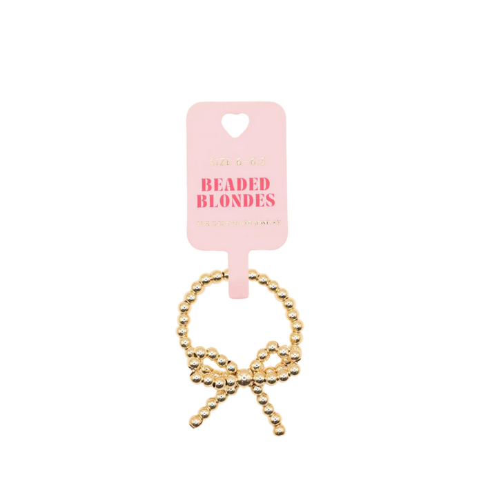 Gold Bow Rings Beaded Blondes