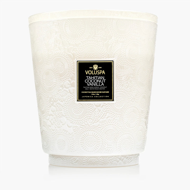 VOLUSPA-TAHITIAN COCONUT VANILLA 5 WICK HEARTH CANDLE