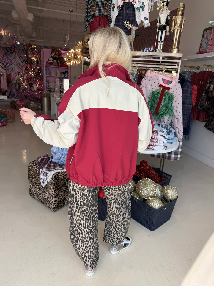 Bailey Red & Cream Plaid Windbreaker Jacket